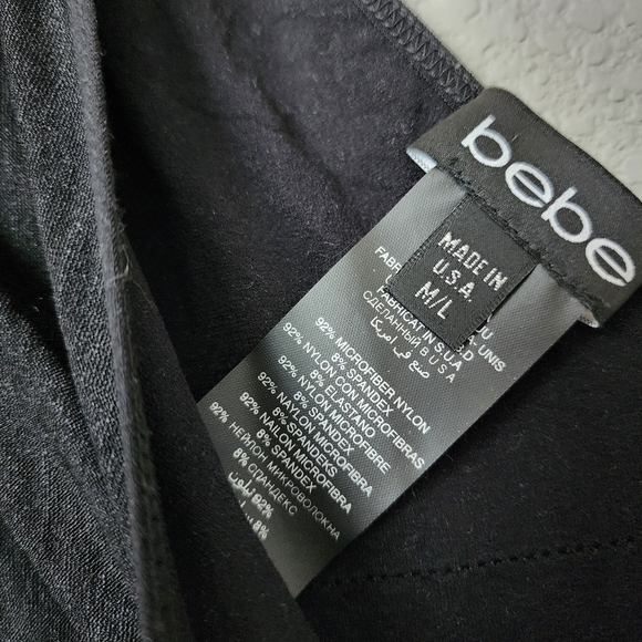 BEBE Y2k bodycon stretch dress in black full zip size M/L - Picture 6 of 7